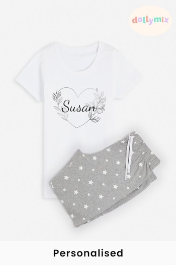 Personalised Heart Pyjamas by Dollymix (K37411) | £30