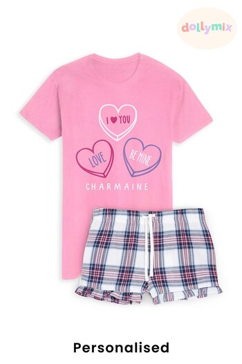 Personalised Heart Pyjamas by Dollymix (K37414) | £29