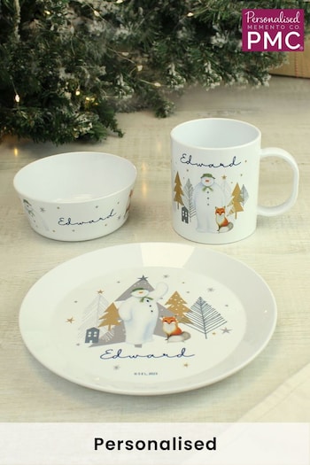 Personalised The Snowman Dinner Set Exclusive To JuzsportsShops by PMC (K37584) | £26