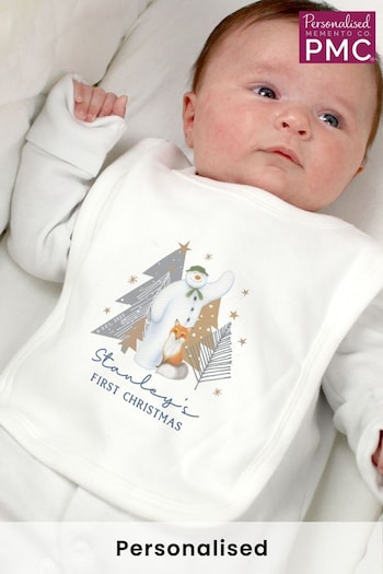Personalised The Snowman 0-3 Month Bib Exclusive To JuzsportsShops by PMC (K37591) | £10