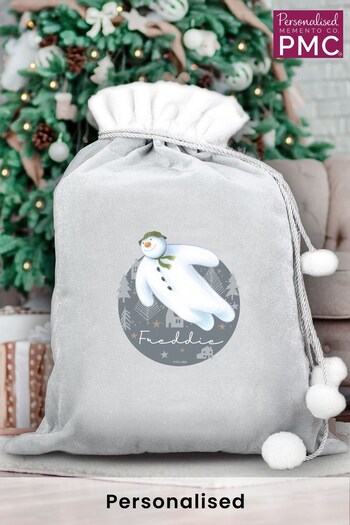 Personalised Christmas The Snowman Grey Sack  Exclusive To JuzsportsShops by PMC (K37593) | £23