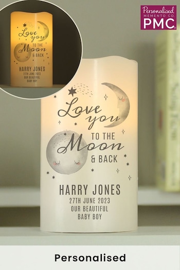 Personalised To The Moon and Back LED Candle Night Light by PMC (K37602) | £15