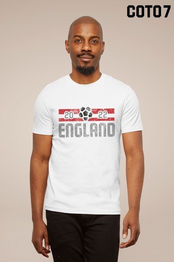 Coto7 White England Vintage Design Men's T-Shirt (K37802) | £18