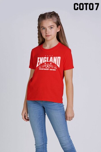 Coto7 Red England Championship Football 2022 Kids T-Shirt (K37865) | £16