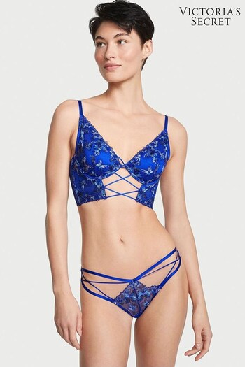 Victoria's Secret Blue Butterfly Embroidery Bikini Embroidered Knickers (K37939) | £35