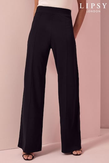 Lipsy Black High Waist Wide Leg Tailored Trousers (K38111) | £29