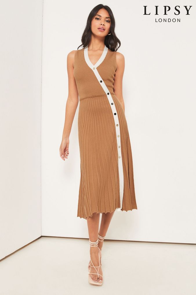 Lipsy stripe hotsell pleated dress