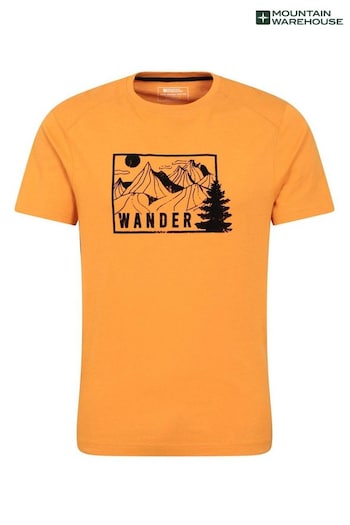 Mountain Warehouse Yellow Wander Landscape Mens Organic T-Shirt (K38331) | £21