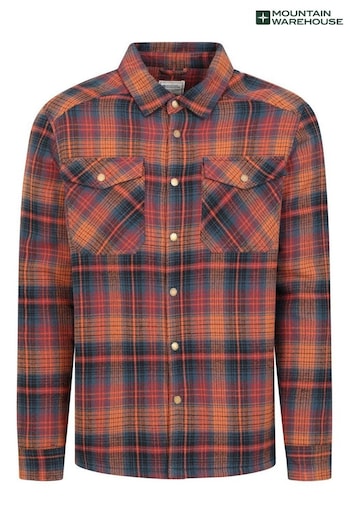 Mountain Warehouse Orange Pinn Mens Borg Lined Flannel Shirt (K38336) | £64
