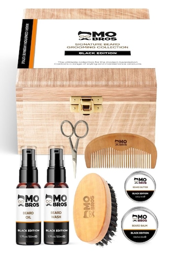 Mo Bros Wooden Signature Beard Grooming Collection Black Edition (K38476) | £50