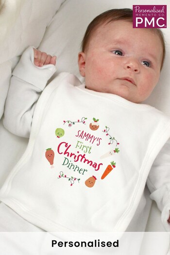 Personalised 'First Christmas Dinner' Bib by PMC (K38509) | £10