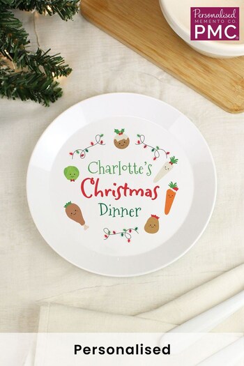 Personalised Christmas Dinner Plastic Plate by PMC (K38519) | £12