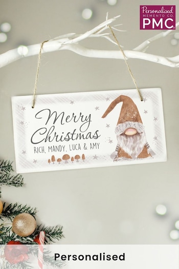 Personalised Christmas Gonk Wooden Sign by PMC (K38539) | £10