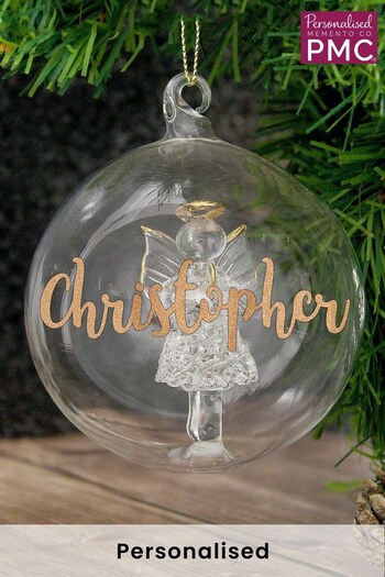 Personalised Glass Angel Bauble by PMC (K38744) | £10