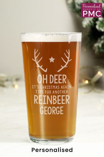 Personalised Time For A Reinbeer Pint Glass by PMC (K38763) | £10