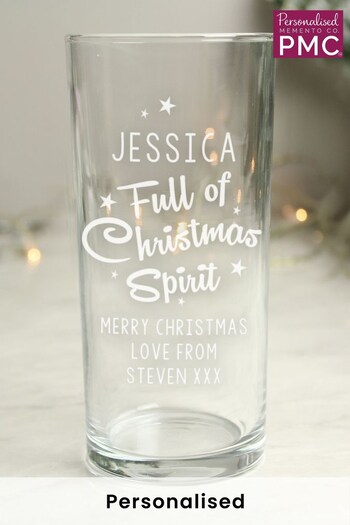 Personalised Full Of Christmas Spirit Hi Ball Glass by PMC (K38766) | £10