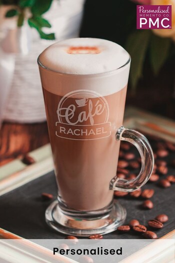 Personalised Cafe Latte Glass by PMC (K38770) | £15