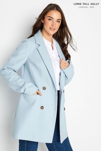Long Tall Sally Blue Double Breasted Jacket (K38888) | £55