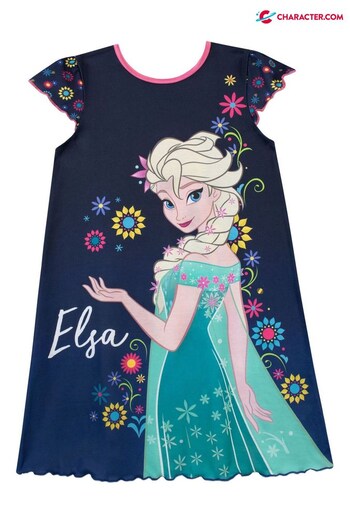 Character Blue Disney Frozen Short Sleeve Nightdress with Ruffle Detail (K39255) | £15