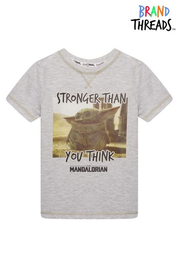 Brand Threads Grey The Mandalorian - The Child Boys T-Shirt (K39333) | £13