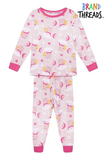 Brand Threads Pink Peppa Pig Fleece Long Leg Pyjamas (K39335) | £16