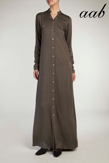 Aab Green Slim Fit Shirt Maxi Dress (K39500) | £72