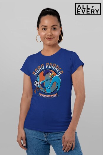 All + Every Royal Blue Looney Tunes Football Road Runner FC Women's T-Shirt (K39552) | £22
