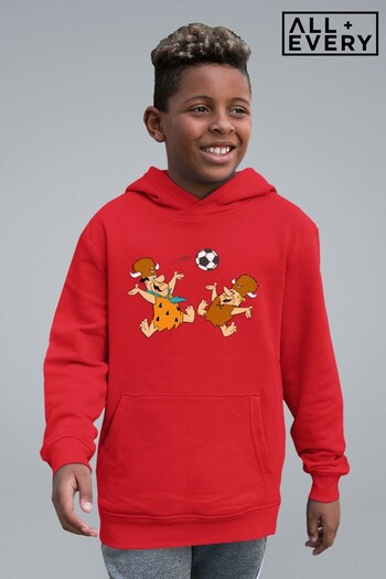 All + Every Fire Red The Flintstones Football Fred And Barney Kids Hoodie (K39562) | £26