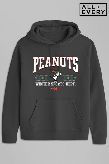 All + Every Charcoal Peanuts Winter Sports Dept Christmas Men's Hoodie (K39706) | £40