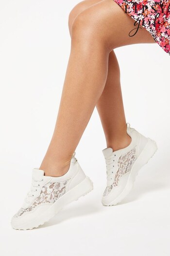 Lipsy Girl White Lace Chunky Trainers (K40006) | £26 - £30
