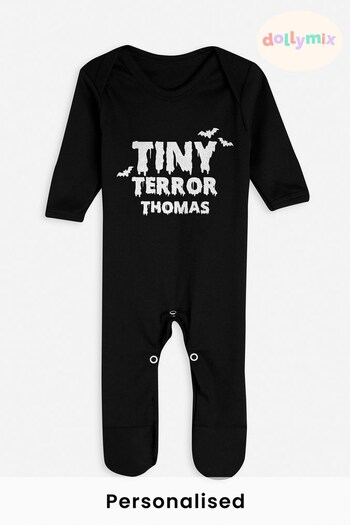 Personalised Tiny Terror Baby Rompersuit by Dollymix (K40125) | £20
