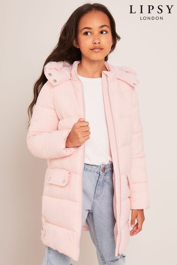 Lipsy Pink Longline Duvet School Coat (K40155) | £63 - £71
