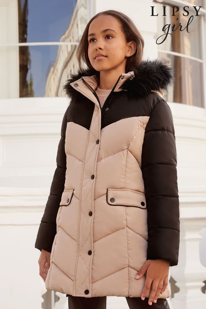 Lipsy girl top quilted belted coat