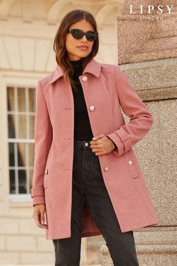 Lipsy Pink Princess Military A Line Coat (K40191) | £76