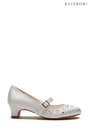 Rainbow Club White Cherry Satin Bridesmaid Shoes - Kids (K40308) | £45