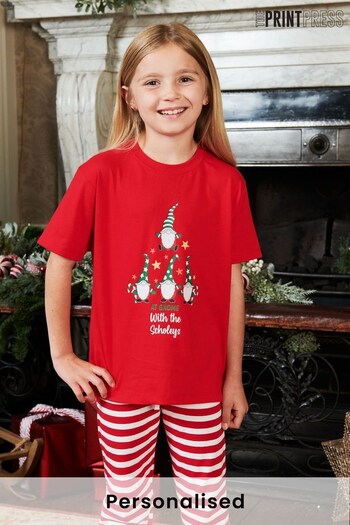 Personalised Girls Christmas Gnome Pyjamas by The Print Press (K40397) | £30