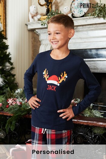 Personalised Boys Santa Hat Pyjamas by The Print Press (K40406) | £34