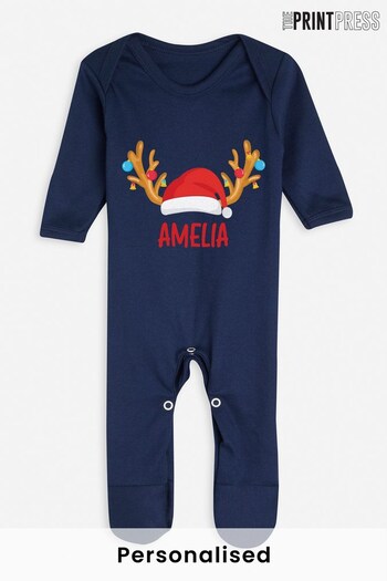 Personalised Santa Hat Baby Sleepsuit by The Print Press (K40408) | £20