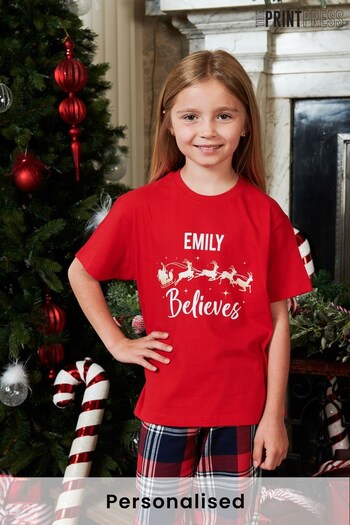 Personalised Believes Girls Christmas Pyjamas by The Print Press (K40423) | £30