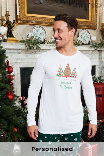 Personalised Men's Merry Christmas Pyjamas by The Print Press (K40437) | £34