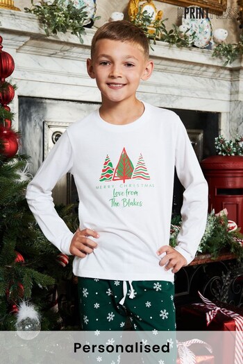 Personalised Boys Merry Christmas Pyjamas by The Print Press (K40439) | £34