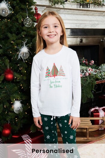 Personalised Girls Merry Christmas Pyjamas by The Print Press (K40440) | £34