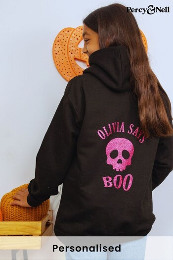 Personalised Glitter BOO Hoodie for Younger Kids by Percy & Nell (K40452) | £28