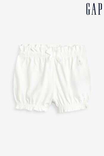 Gap White Ruffle Hem Organic Cotton Shorts - Baby (K40542) | £8