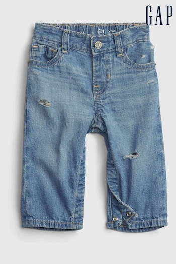 Gap Mid Wash Blue Loose Fit turn-up Jeans - Baby (K40554) | £25