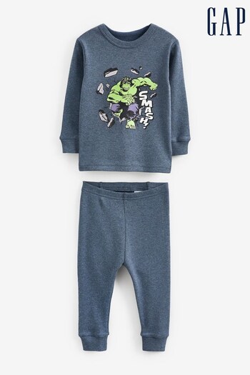 Gap Grey Marvel The Incredible Hulk Long Sleeve Pyjamas (K40700) | £20