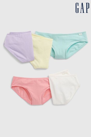 Gap Lilac/Yellow/Green Pastel Cotton 5 Pack Bikini Briefs (K40749) | £20