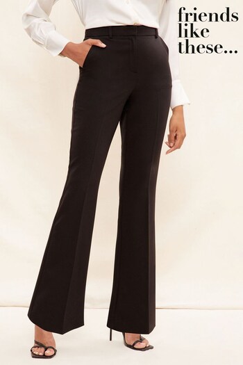 Friends Like These Black Floor Length Flare Tailored Trousers (K40953) | £32