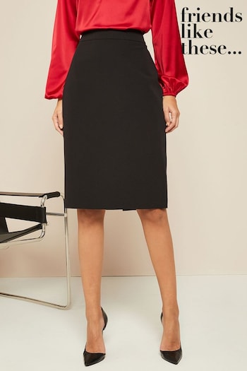 Gifts £100 & Over Black Black Tailored Pencil Skirt (K40957) | £27