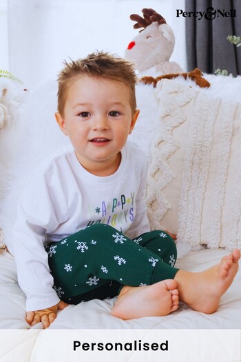 Personalised Happy Holidays Pyjama Set for Babies by Percy & Nell (K40972) | £26